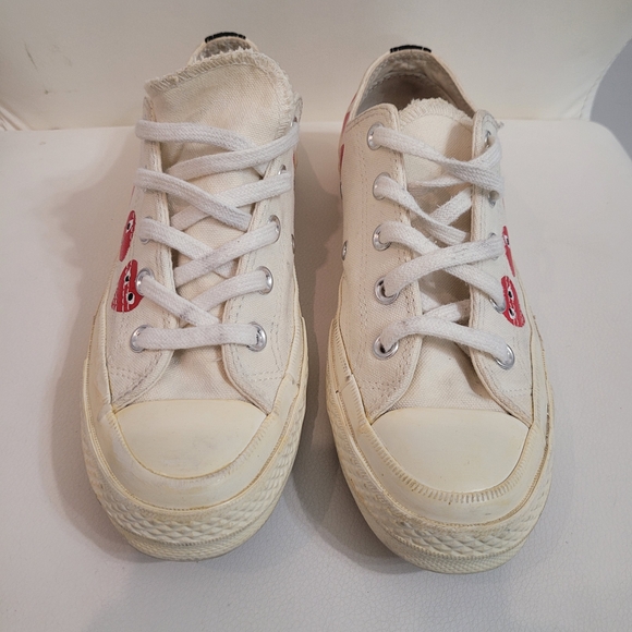 CDG Converse Multi Heart Low White Size 36.5 Chuck Taylor 70 CDG Play 162975C - Picture 8 of 15